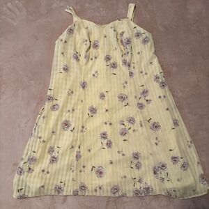 Fashion Bug Women's Yellow Floral Sleeveless A-Line Dress Size 20 Summer